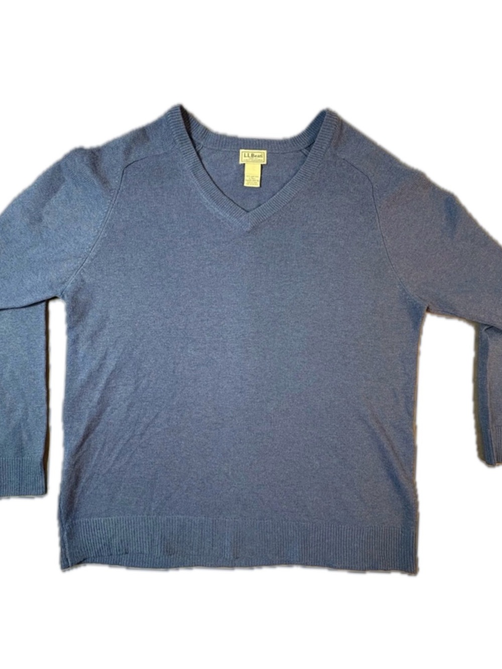 L.L. Bean 100% Lambswool V-Neck Sweater Light Blue L Tall